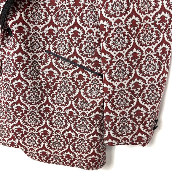 Palm Beach red Wh  Brocade  Tuxedo Prom Formal Jacket Vintage 70’s - Picture 3 of 15